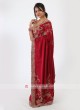 Satin Silk Maroon Color Saree